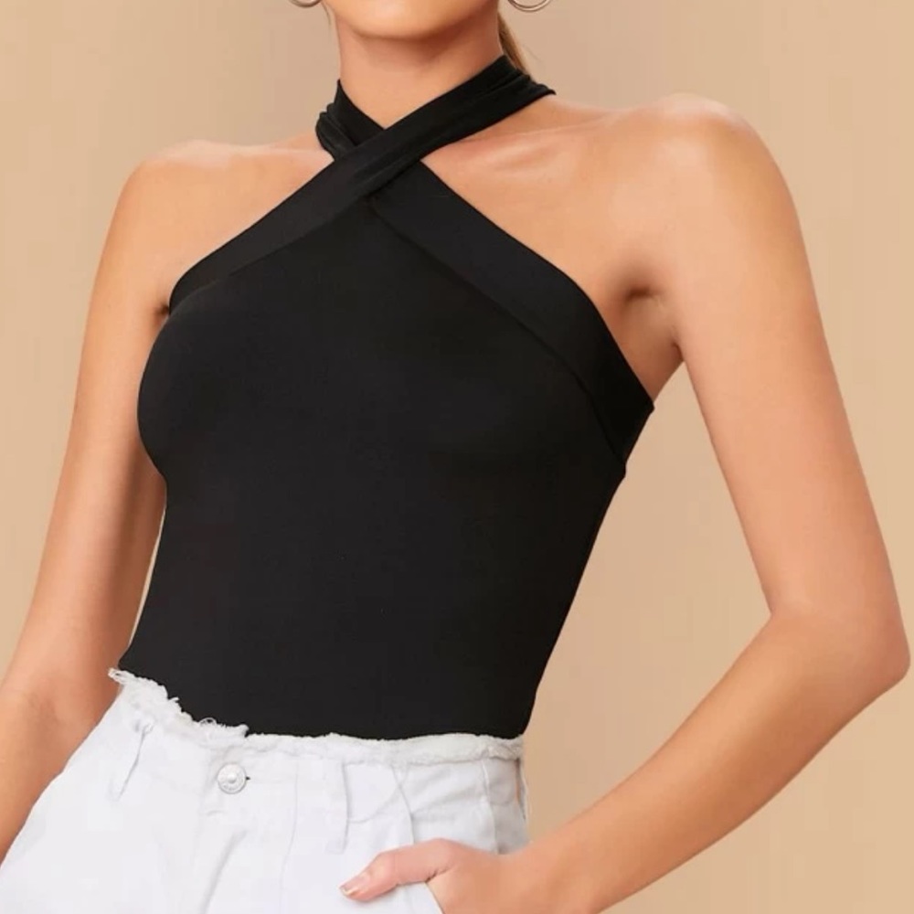Black halter top